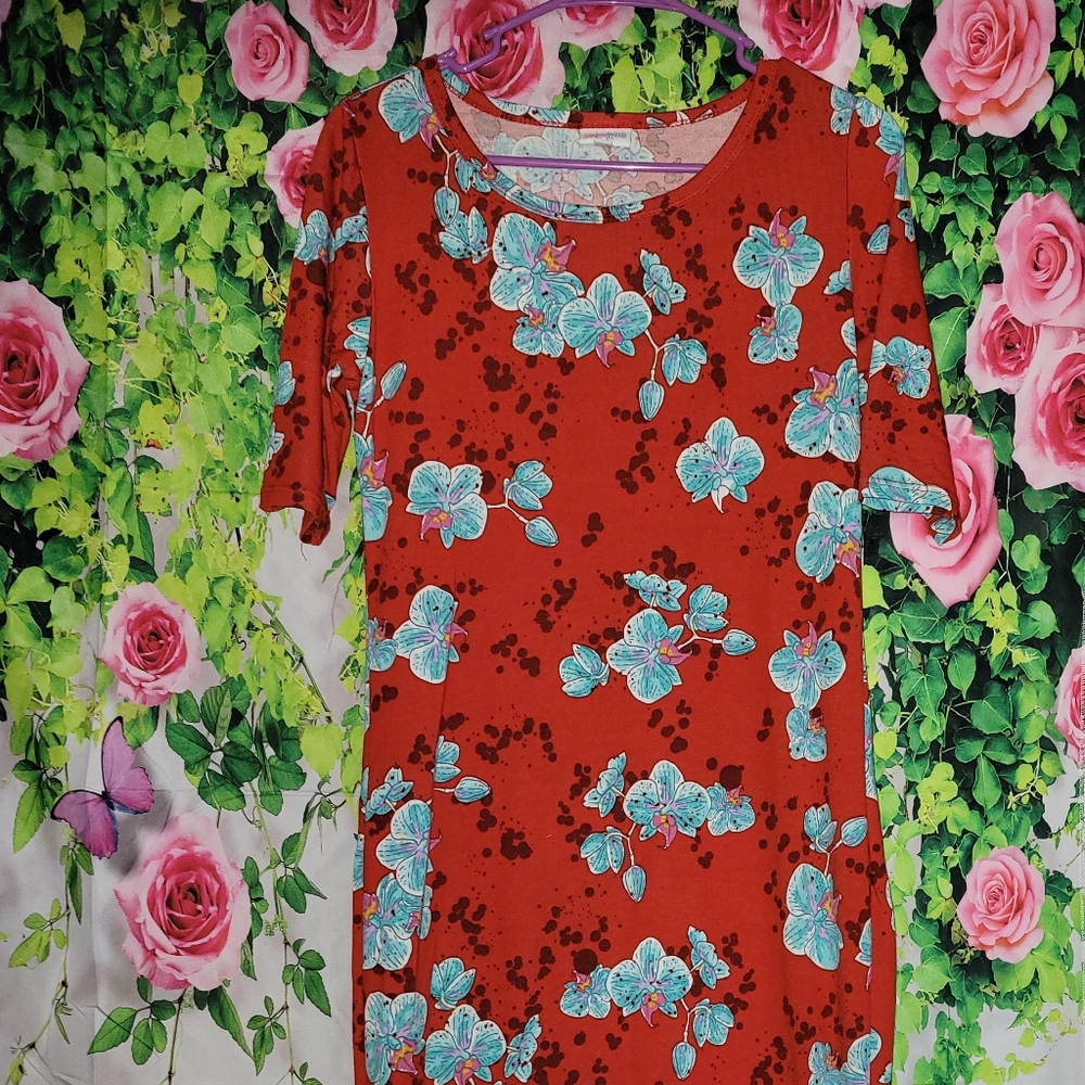LuLaRoe Julia Orchids Midi dress